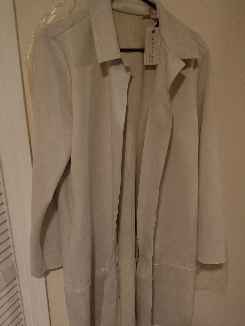 Philosophy Open-Front Cream Trench Coat